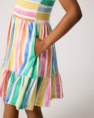 Rainbow Ribbon Smocked Tank Dress