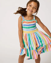 Rainbow Ribbon Smocked Tank Dress