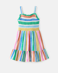 Rainbow Ribbon Smocked Tank Dress