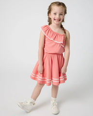 Beach Coral Asymmetrical Dress