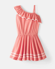 Beach Coral Asymmetrical Dress