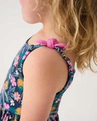 Tropical Garden Bow Strap Romper