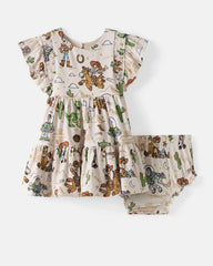 Disney & Pixar Woody's Wild West Tiered Flutter Dress with Bloomer