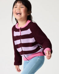 Powder Lilac Stripe Bomber Jacket