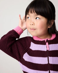 Powder Lilac Stripe Bomber Jacket