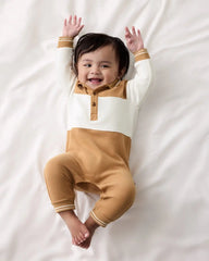 Maple Cream Polo Romper