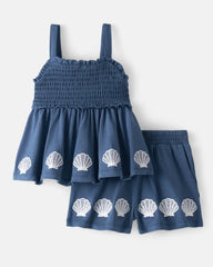 Seashell Cove Smocked Tank & Shorts Set