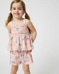 Palm Dunes Smocked Tank & Shorts Set