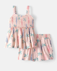 Palm Dunes Smocked Tank & Shorts Set