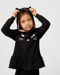 Black Cat Peplum Hoodie