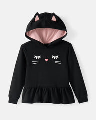 Black Cat Peplum Hoodie