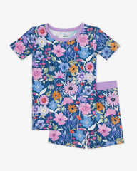 Dusk Blooms Two-Piece Short Sleeve & Shorts Pajama Set