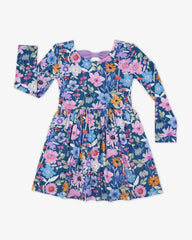 Dusk Blooms Bow Back Skater Dress