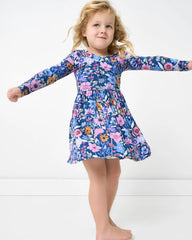 Dusk Blooms Bow Back Skater Dress