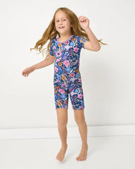 Dusk Blooms Two-Piece Short Sleeve & Shorts Pajama Set