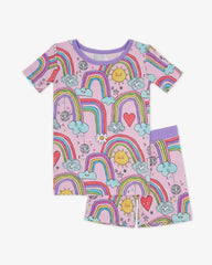 Disco Rainbows Two-Piece Short Sleeve & Shorts Pajama Set