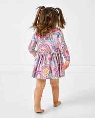 Disco Rainbows Skater Dress with Bodysuit