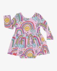 Disco Rainbows Skater Dress with Bodysuit