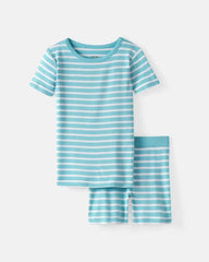 Dockside Stripe Two-Piece Short Sleeve & Shorts Pajama Set