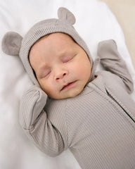 Dove Gray Bear Bonnet