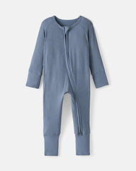 Hazy Blue Ribbed Zippy