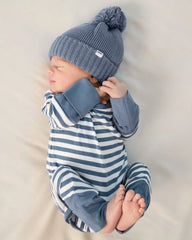Hazy Blue Stripe Crescent Zippy