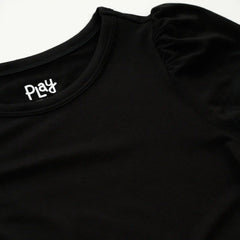 Black Puff Sleeve Tee
