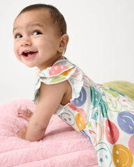 Positive Vibes Flutter Twirl Dress with Bodysuit