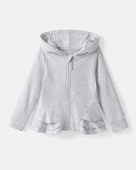 Light Heather Gray Peplum Hoodie