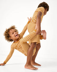 Marigold Stripe Two-Piece Pajama Set