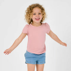 Mauve Blush Puff Sleeve Tee