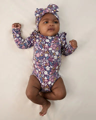 Midnight Petals Flutter Bodysuit