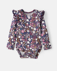 Midnight Petals Flutter Bodysuit