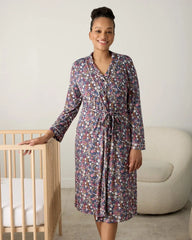 Midnight Petals Women's Robe