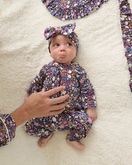 Midnight Petals Ruffle Zippy