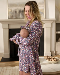 Midnight Petals Women's Robe
