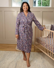 Midnight Petals Women's Robe
