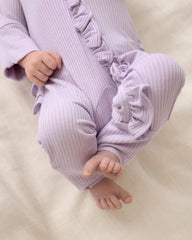 Misty Lavender Ribbed Ruffle Zippy