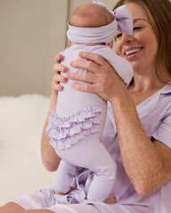 Misty Lavender Ribbed Ruffle Zippy