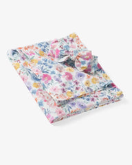 Tiny Blooms Swaddle & Luxe Bow Headband Set