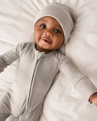 Dove Gray Ribbed Infant Beanie