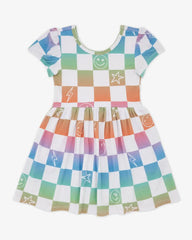 Ombre Cheery Checks Skater Dress
