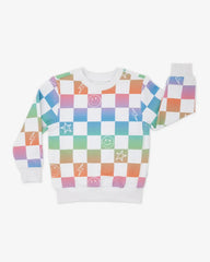 Ombre Cheery Checks Crewneck Sweatshirt