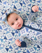 Patchwork Indigo Fitted Crib Sheet