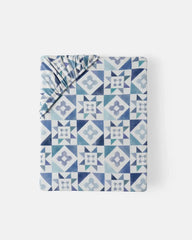 Patchwork Indigo Fitted Crib Sheet