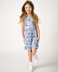 Patchwork Indigo Patch Pocket Dress