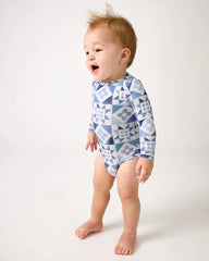 Patchwork Indigo Ribbed Bodysuit