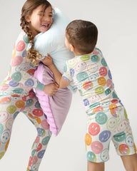 Positive Vibes Two-Piece Short Sleeve & Shorts Pajama Set