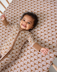 Rust Rainbows Fitted Crib Sheet