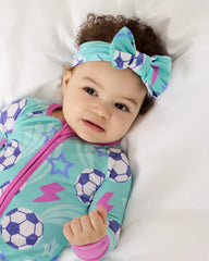 Aqua Soccer Stars Luxe Bow Headband